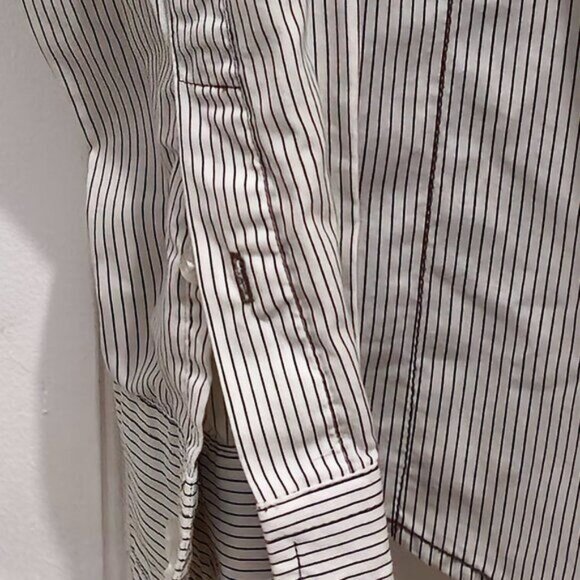 Drill Clothing Co. Women's Striped Shirt L/S Medium Cotton White & Black - Picture 6 of 12